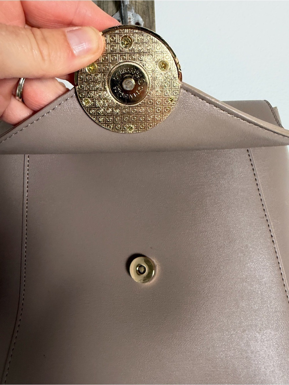 Madison West Taupe Minimalist Backpack - Picture 3 of 11